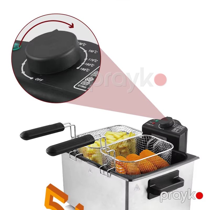 Sokany SK-10076 - Paslanmayan Polad Elektrikli Fritür, Məişət İstifadəsi üçün Professional Fritür — Soba və qrillər, Bakı (5)