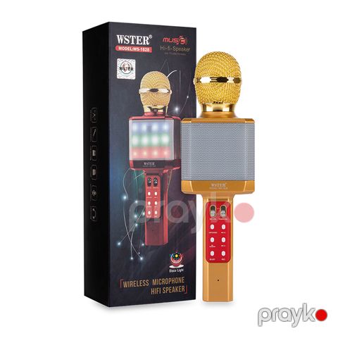 Mikrofon Wster WS-1828 Mikrofonu + kolonka Qırmızı Rengli Wster WS-1828 — Bakı