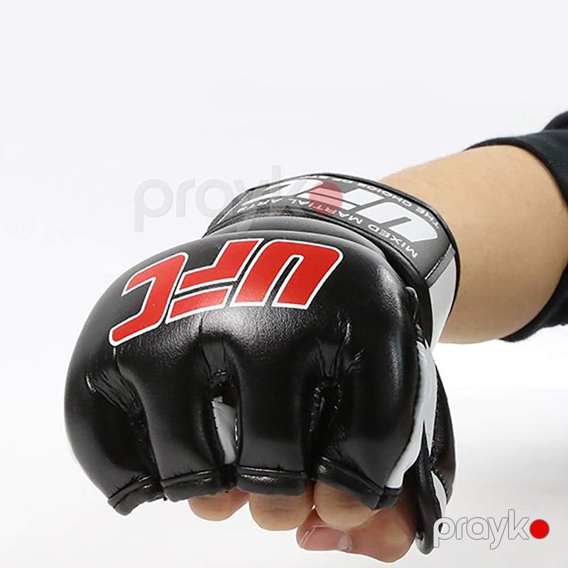 UFC MMA Əlcəyi Sparring Cage Döyüş Əlcəyi Barmaqsız Muay Tay, Boks Dəri Əlcək Qara Rengli Boks əlcəyi — İdman, hobi, istirahət, Bakı (2)