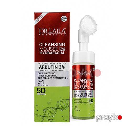 Dr. Laila Cosmetics Cleansing Mousse Hydrafacial Arbutin 3% 5D Üz Təmizləyici Köpük – 150 ml — Bakı