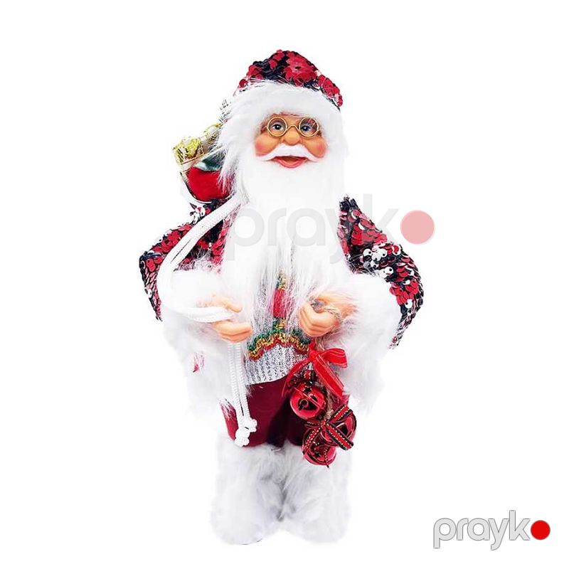 Şaxta Baba 60SM Qar Adamı BB 239-36 Şaxta Baba Masa Heykəli Dekoru Qırmız Super Yumşaq Aşınmaya Davamlı Santa — Mallar, Bakı (2)