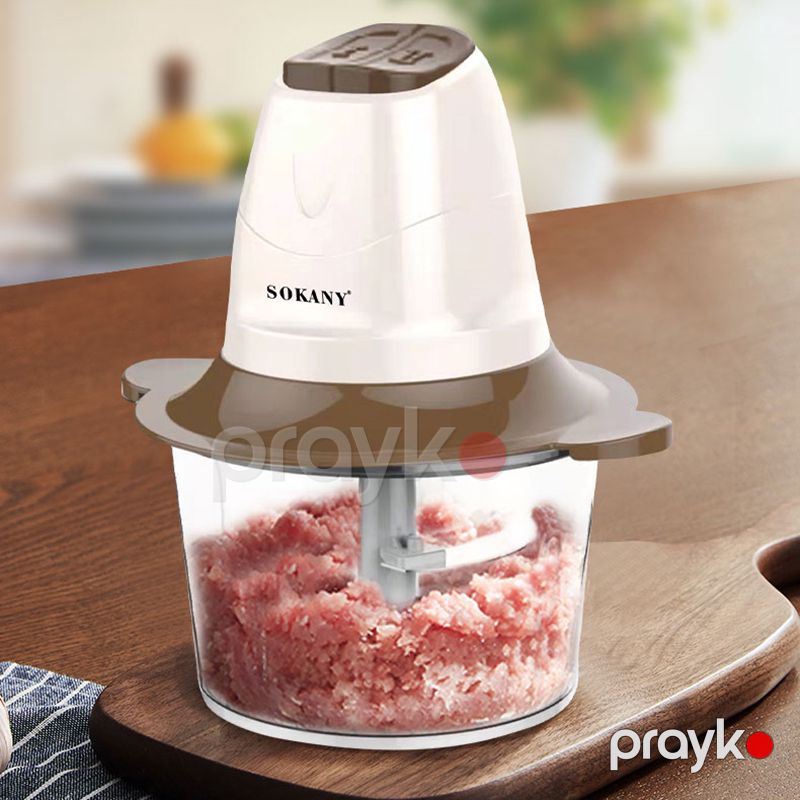 Sokany 2L Elektrikli Şüşə Qida Kombaynı 300W Gücündə İki Qat Paslanmaz Polad Mətbəx Doğrayıcısı — Blenderlər, xırdalayanlar və mikserlər, Bakı (3)
