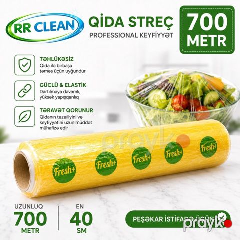 RR Clean Qida Streç – Professional keyfiyyət - Uzunluq: 700 metr — Bakı