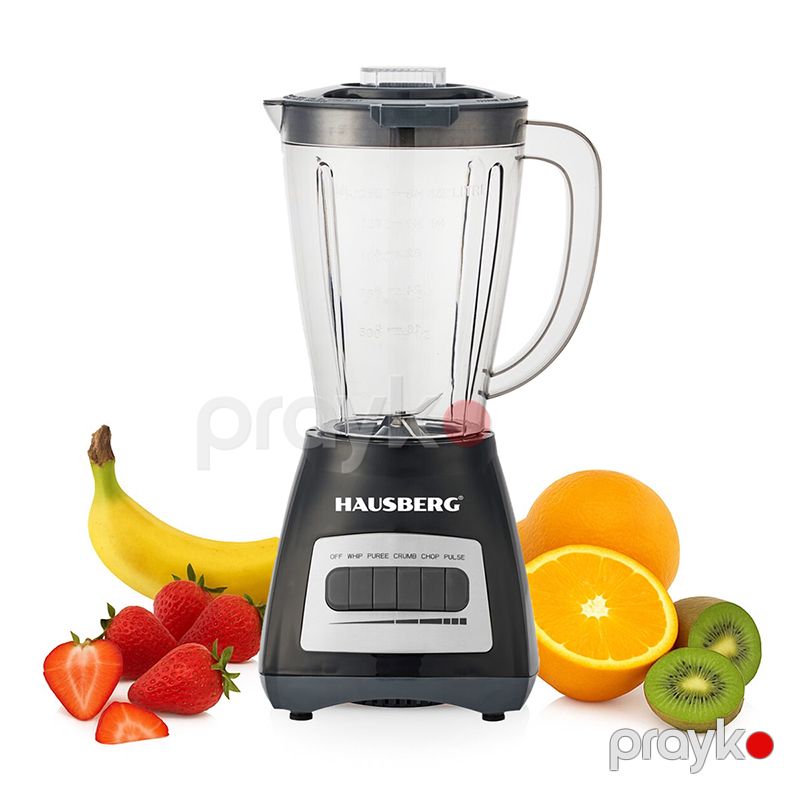 Smoothie Blender Hausberg HB-7770NG 4 Sürətli Paslanmayan Polad Bıçaqlı 1.5L Şüşə Blender 500max — Blenderlər, xırdalayanlar və mikserlər, Bakı (4)