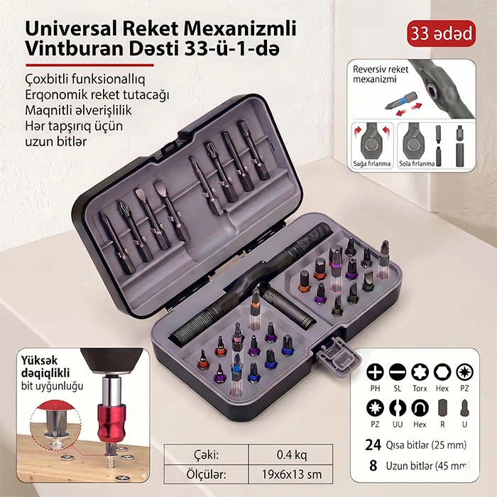 33-ü-1-də Universal Alət Dəsti: Ev təmiri üçün ən yaxşı seçiminiz — Mallar, Bakı (2)