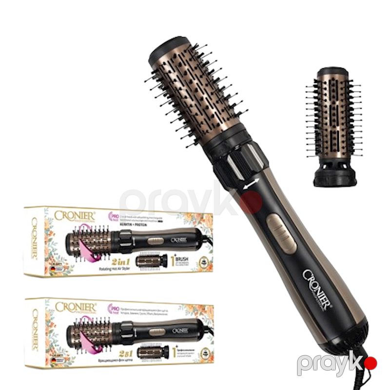 Cronier CR-6877 Professional Yüksək Sürətli 2-si 1 Arada Hava Feni Peşəkar Fırça Fen Yüksək Keyfiyyətli Saç Düzləşdirici Quruducu Fen 1200W — Fən, Bakı (6)