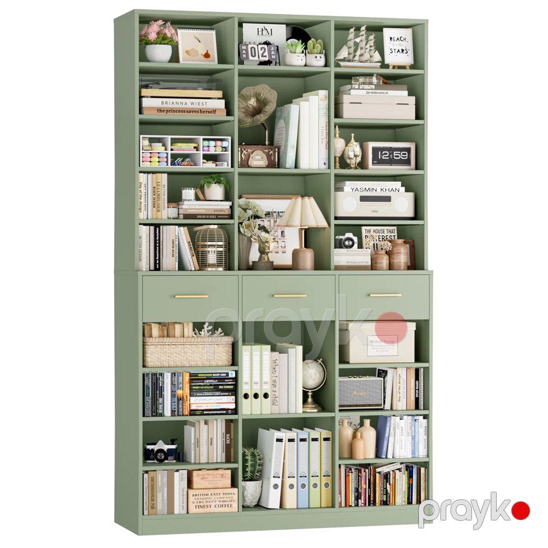 Kitablar üçün şkaf Elegant Wood ZARR1210, laminat, yaşıl, 117.5x30x190 sm — Şkaflar, Bakı (2)
