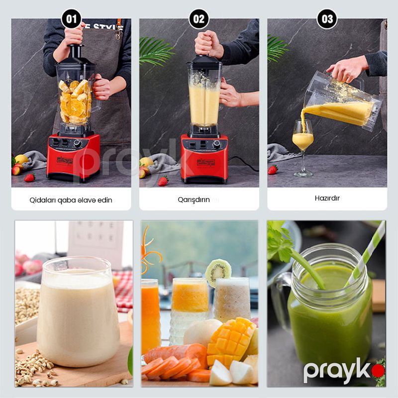 15 Sürətli Çoxfunksiyalı Blender 2L Professional Smoothie Qida Mikseri Qiymə Ət ÇəkənTeromistat Nəzarətli Şirəçəkən 1800W KJ2099 — Blenderlər, xırdalayanlar və mikserlər, Bakı (5)