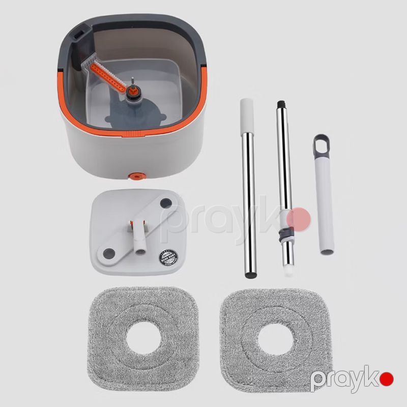 Döşəmənin Səmərəli Təmizlənməsi üçün Mikrofiber Mop Sıxma Dəsti 360° Təmiz Su Ayırma Sistemli Kvadrat Fırlanan Paspas — Mallar, Bakı (6)