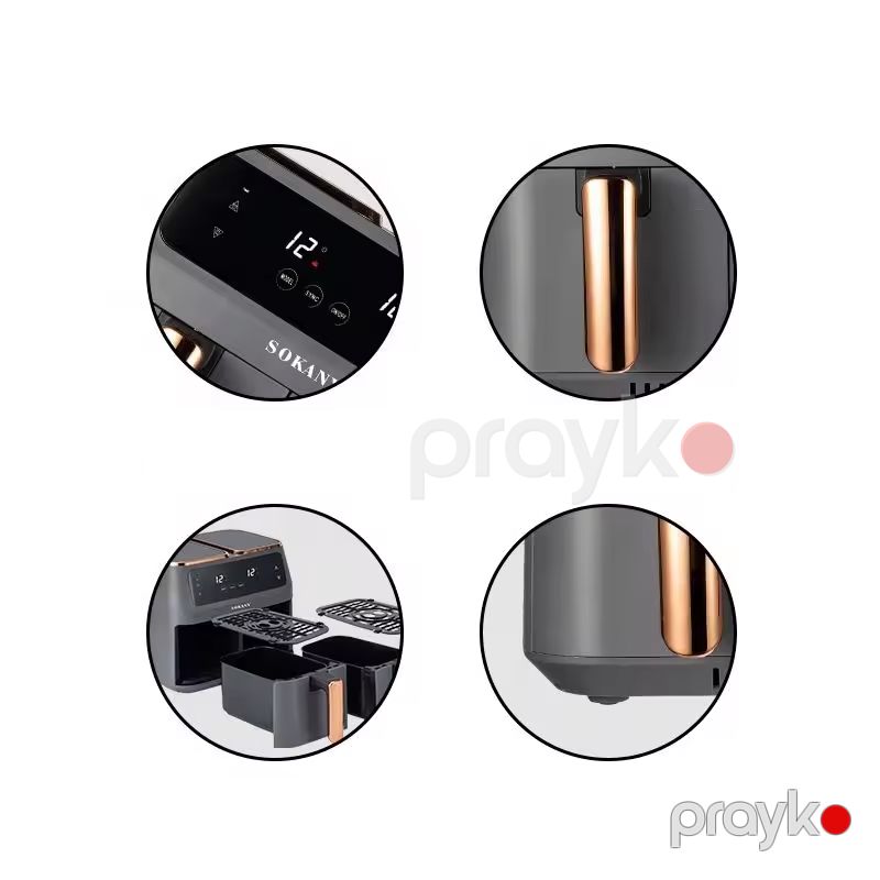 Sokany SK-ZG-8030 Çoxfunksiyalı Elektrikli Qızardıcı İki Hissəli Qızardıcı Airfryer Böyük Tutumlu Airfryer 8L — Digər mətbəx texnikası, Bakı (4)