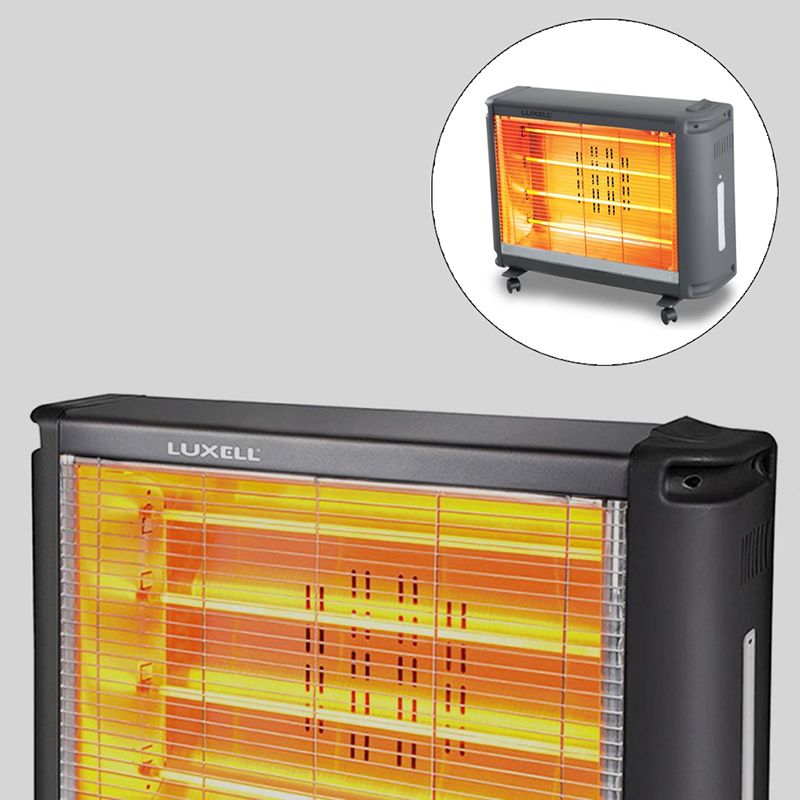Luxell LX-2811 Elektrikli Qızdırıcı 4 Kvars Borulu Döşəmə Qızdırıcısı Şömine İnfraqırmızı Luxell Qızdırıcısı Kumtel — Isıtıcılar və isı ventilatorları, Bakı (4)