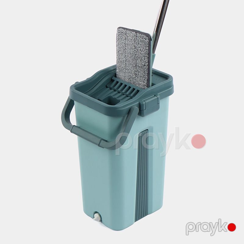 Plastik Döşəmə Mop Təmizləyici Dəsti Davamlı Paslanmayan Polad Mikrofibe Mop Vedrə Dəsti — Mallar, Bakı (2)