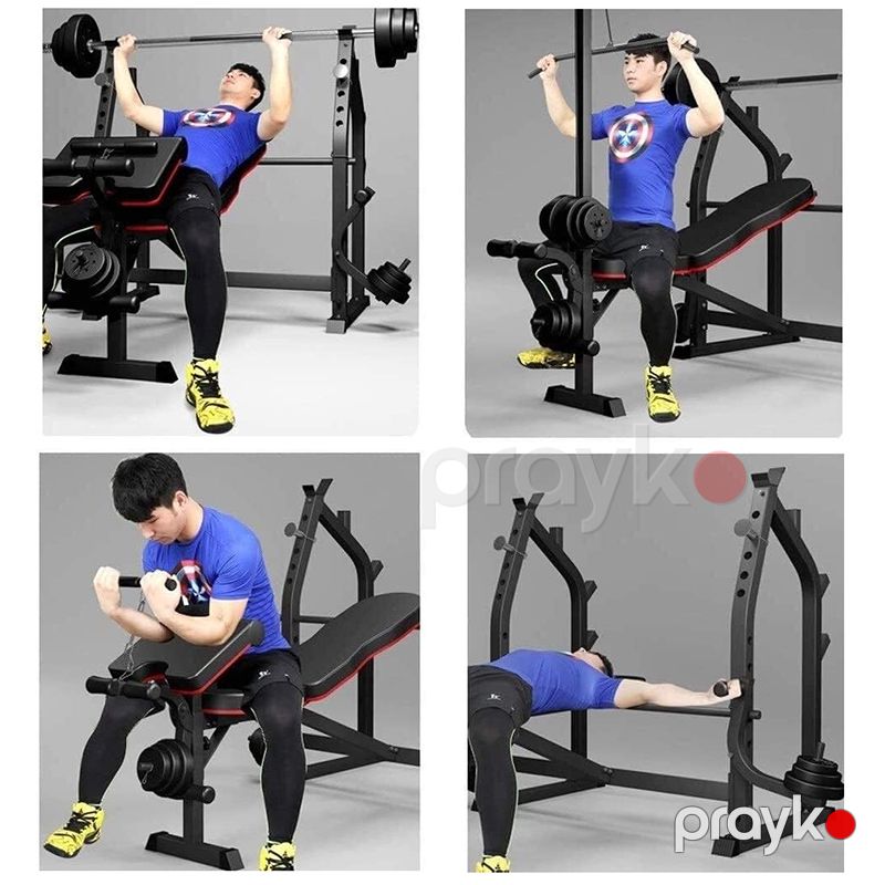 Yüksək Keyfiyyətli Squat Rack Çoxfunksiyalı Ev Fitness Avadanlığı Polad Trenajor Dəsti — Fitness və simulyatorlar, Bakı (3)