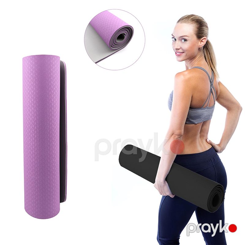 Yoga Plates Üçün Yoga Matt Sürüşməyən Xüsusi Dizaynlı 6mm Ultra Sıx Yoga Mat İki Tərəfli Remium Yoqa Xalçası — Fitness və yoqa, Bakı (4)