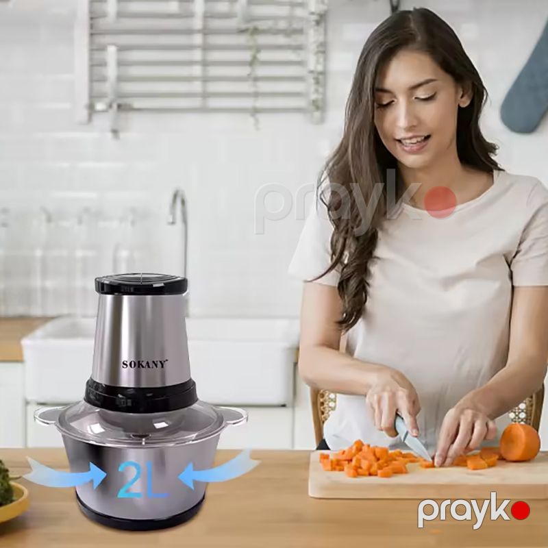 Sokany SK-7002 Çoxfunksiyalı Elektrikli Doğrayıcı Tərəvəz Ət Doğrayıcı İki Sürətli Doğrayıcı 300W — Blenderlər, xırdalayanlar və mikserlər, Bakı (3)