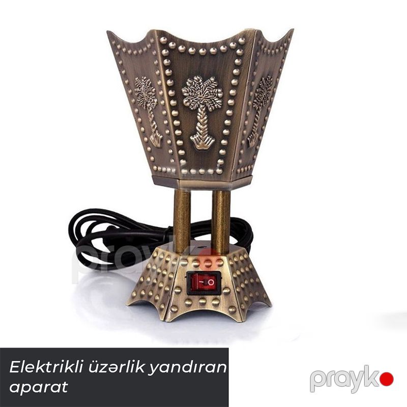 Orta Şərq Üslubunda Dəmir Buxur Yandırıcı Dekorativ Müasir Dizaynda Üzerlik Elektrikli Gold Üzərlik Qabı — Mallar, Bakı (5)