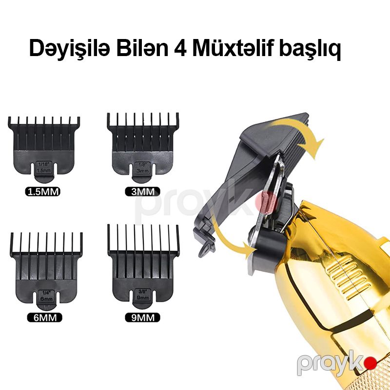 Professional Elektrikli DSP Saç Kəsici Güclü Bərbər Saç Təraş Maşını Təkrar Doldurulan Led Ekran T Trimmer — Usturalar, trimmerler və epilyatorlar, Bakı (4)