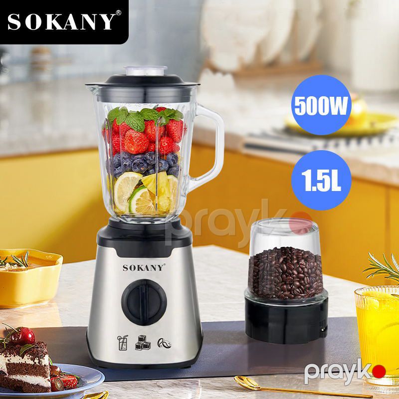 Sokany 2-si 1 Arada Çoxfunksiyalı Şüşə Blender 1.5L Tutuma Məxsus Professional Seramik Şirəçəkən 500W — Blenderlər, xırdalayanlar və mikserlər, Bakı (4)