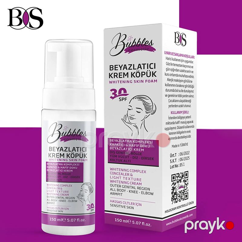 Bs Bubbles Cosmetic Ağardıcı Köpük Krem Üz, Bədən Və Genital Bölge Ağardıcı Ləkə Üçün Krem 30spf 150ml — Gözəllik və səhiyyə, Bakı (7)