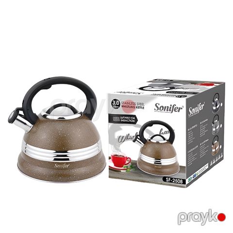 Sonifer SF-2508 Çaydan İstiliyədavamlı Tutacaqlı Paslanmaya Qarşı Fışıltı Yüksək Güclü Güclü Çaydan 3 л — Bakı