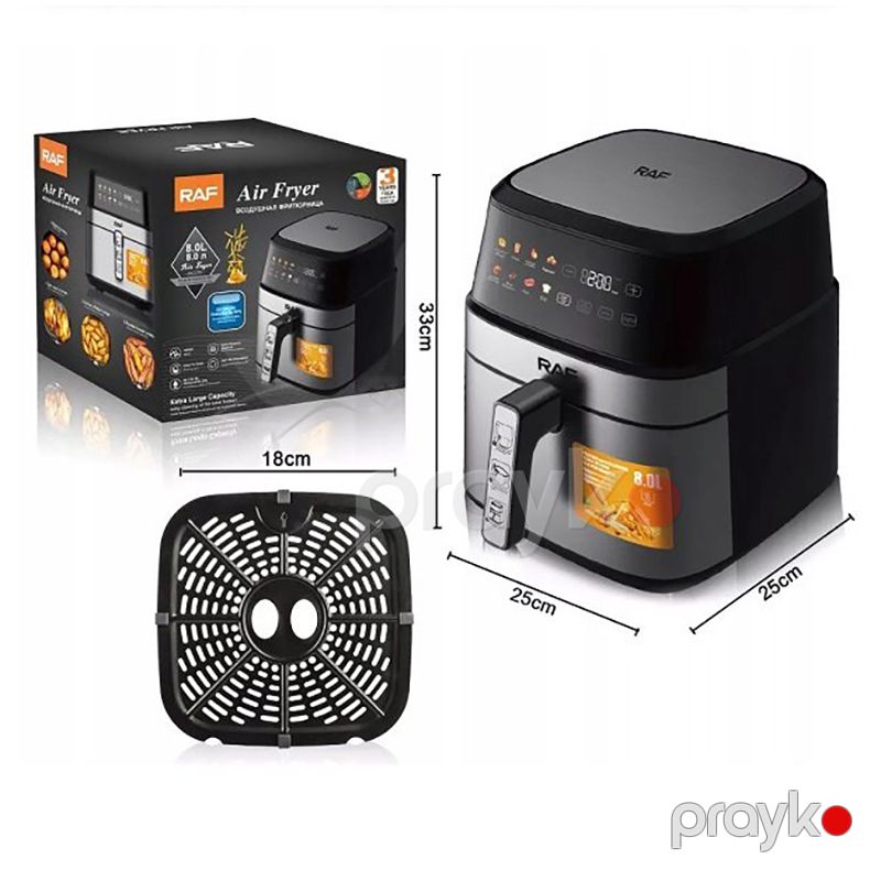 Böyük Tutuma Məxsus RAF Elektrikli Qızartma Maşını Kvadrat Formalı Fritöz 1800W Gücündə LCD Displey 8L — Digər mətbəx texnikası, Bakı (6)