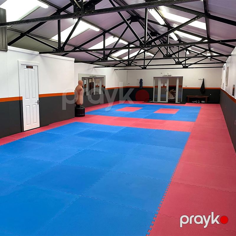 Smart Sports Medıa Tatami Xalçası Qırmızı və Mavi İki Üzlüklü 2.5sm Puzzle Döşəmə Matı — İdman, hobi, istirahət, Bakı (5)