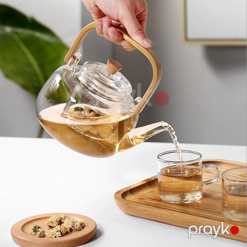 Borrey İstiliyədavamlı Protativ Seramik Şüşə Çaynik Böyük Tutumlu Şəffaf Şüşə Çaynik 1000Ml — Çaynikler və qəhvə qabları, Bakı (4)