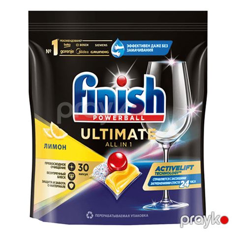 30 Ədəd Finish Ultimate Qab Yuma Kapsulları Qalıqsız 30lu Bulaşık Makinesi Tableti — Bakı