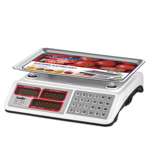 Sonifer SF-1933 - Rəqəmsal Mətbəx Tərəzisi, Maksimum 40 kq, Paslanmayan Polad, Düz Qab, Elektron Platforma Tərəzisi — Bakı