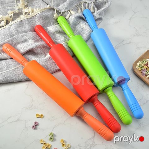 Rəngli Silikon Oxlov Orta Ölçülü Yapışmaz Oxlov Xəmir Yayan 42.8 sm — Bakı