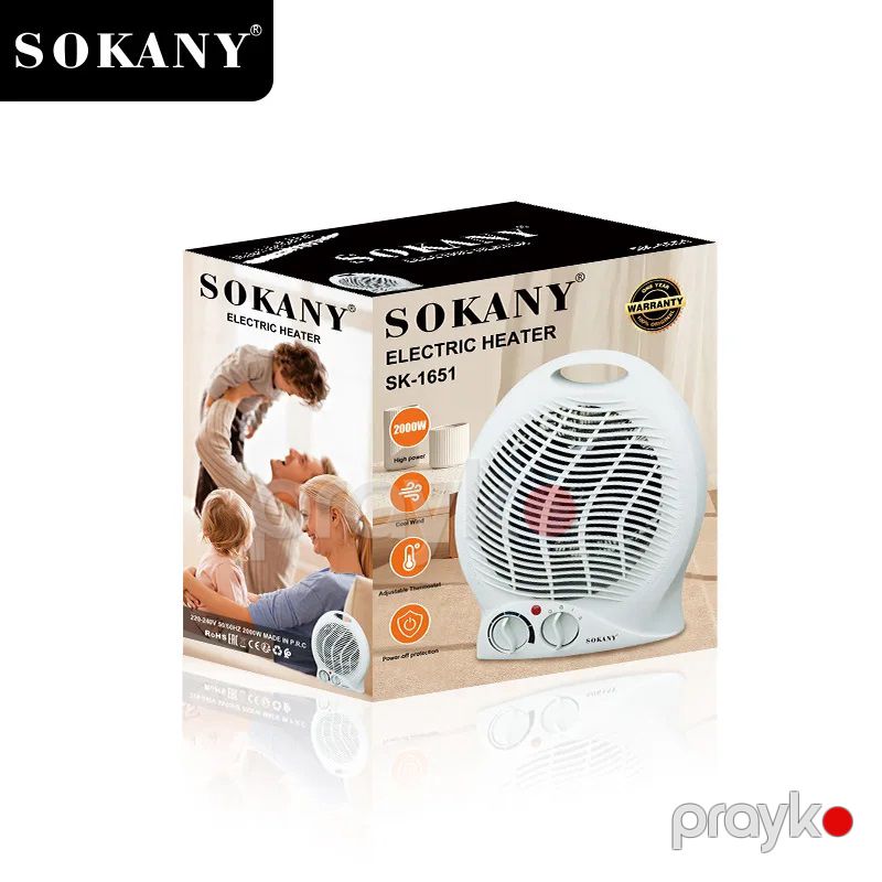 Portativ Elektrikli Sokany Qızdırıcı Ev Ofis Üçün Uyğun Masaüstü Qızdırıcı 2000W Gücündə Mini Döşəmə Qızdırıcısı — Isıtıcılar və isı ventilatorları, Bakı (6)