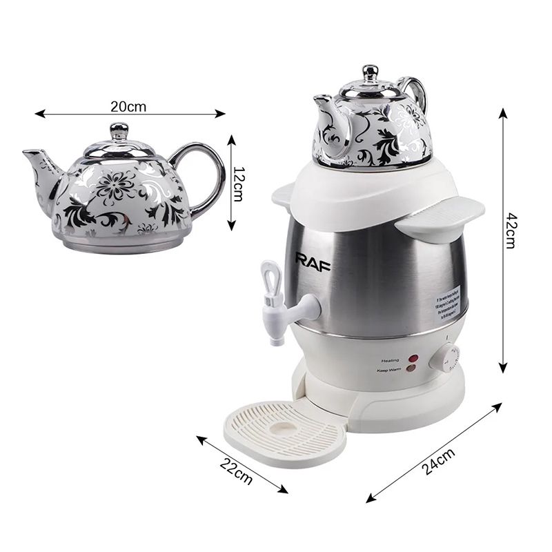 RAF 6 L Tututma Malik Böyük Tutumlu Elektrikli Polad Samovar 1350W İstifadəsi Asan Termostat Nəzarəti 1L — Samovarlar, Bakı (8)