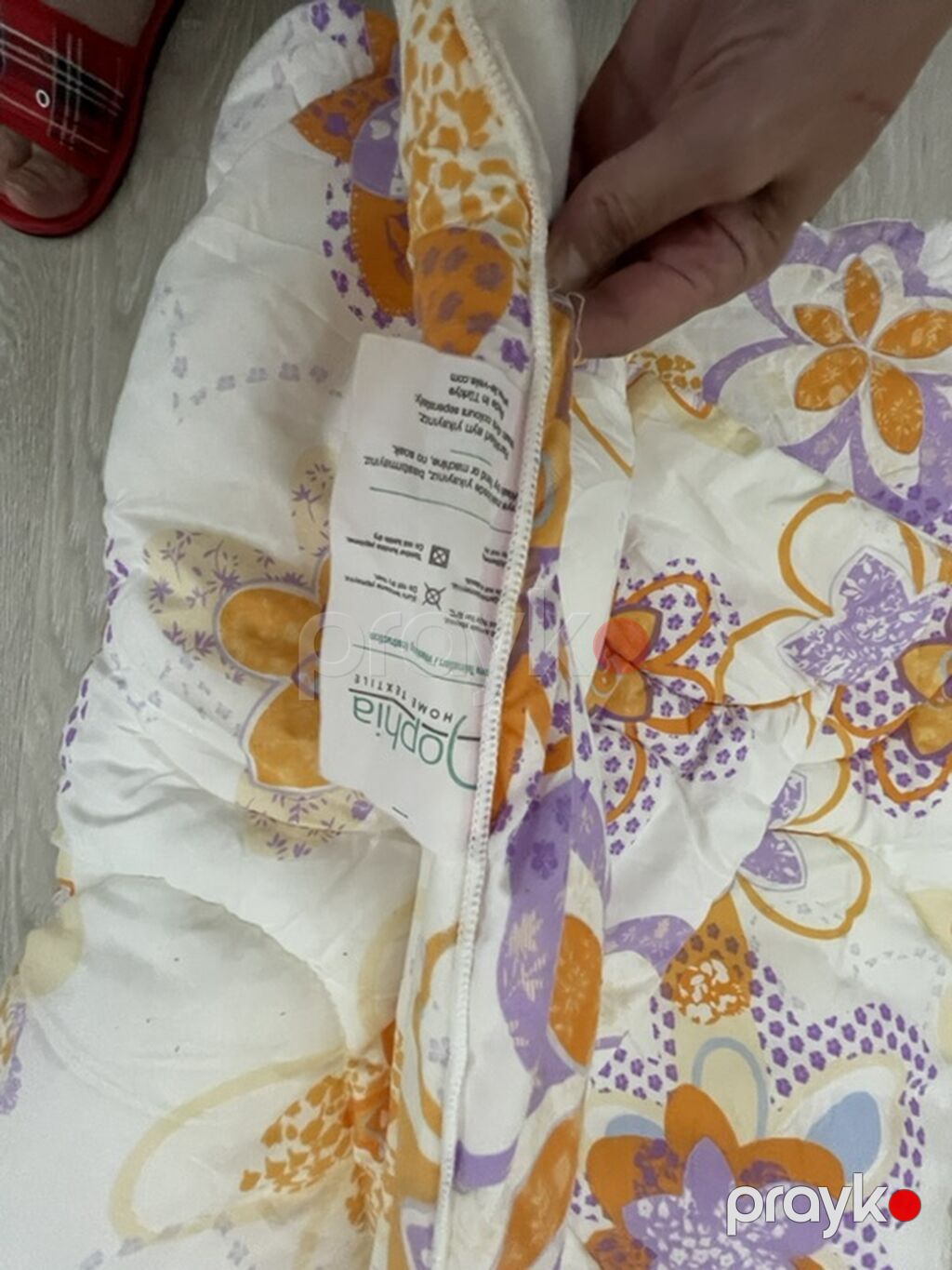 Yumşaq yorğan – Popria Home Textile - Naqış: ağ fon üzərində narıncı — Yorğanlar, Xırdalan (3)