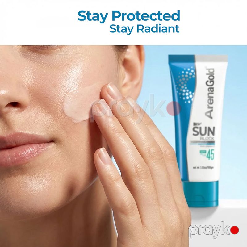 Arena Gold Sun Block SPF 45 Günəşdən Qoruyucu Spf Krem 100 ml — Gözəllik və səhiyyə, Bakı (5)
