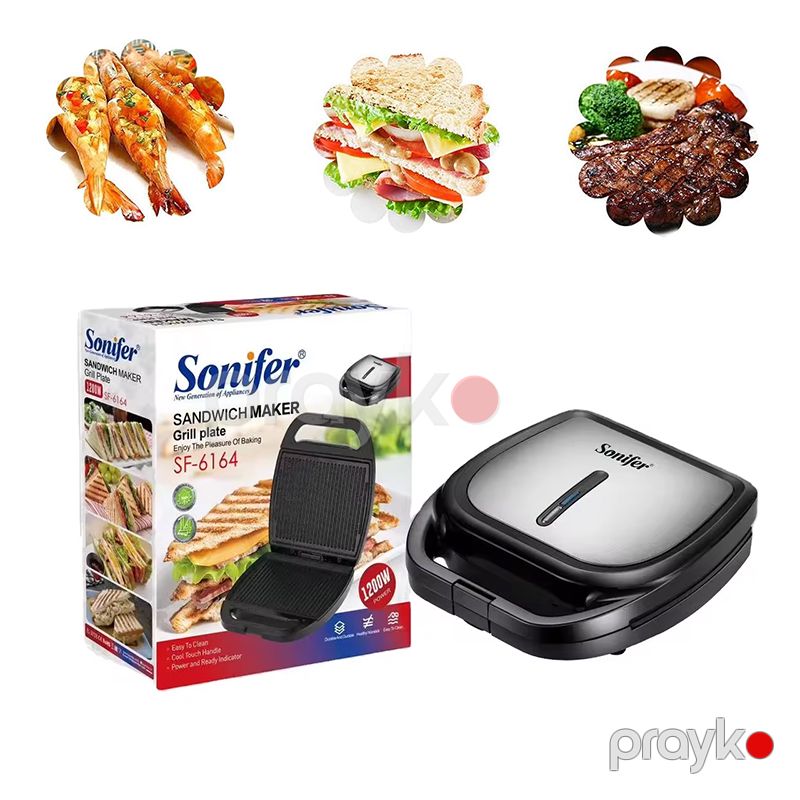 Yeni Sonifer SF-6164 Mətbəx İstifadəsi Üçün Yüksək Keyfiyyətli Qril Sendviç Hazırlayıcı 1200 Vatt Elektrikli Toster — Toster və vaflyasıcı, Bakı (4)