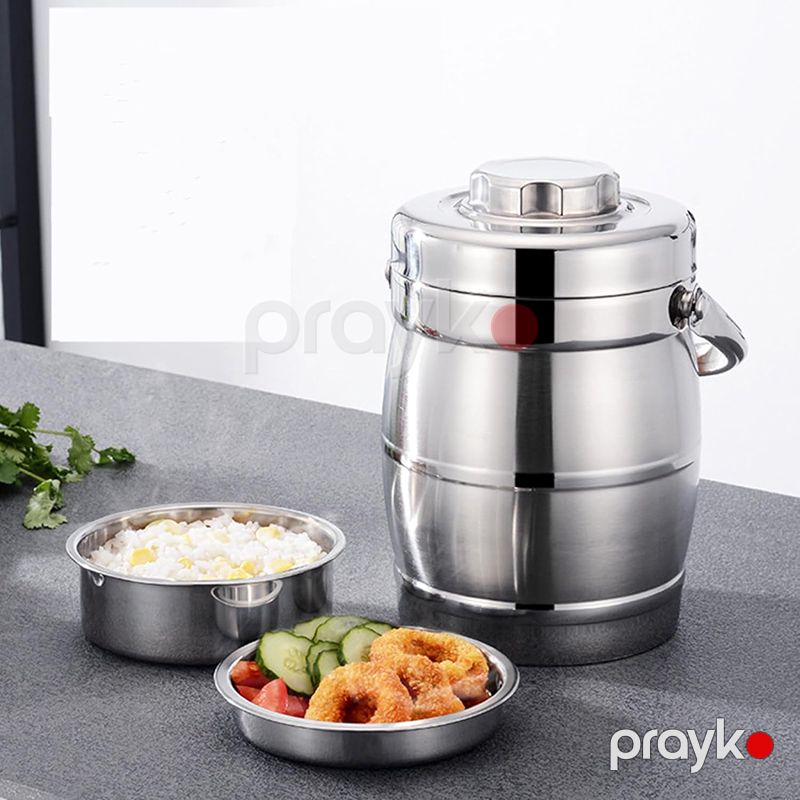 Vakuum İzolyasiyalı Paslanmayan Polad Qida yümək Saxlama Qabı 3 Hissəli İkiqatlı Polad Always Yemək Termosu Səyahət Piknik Qabı 2.5L — Termos və termoş, Bakı (4)