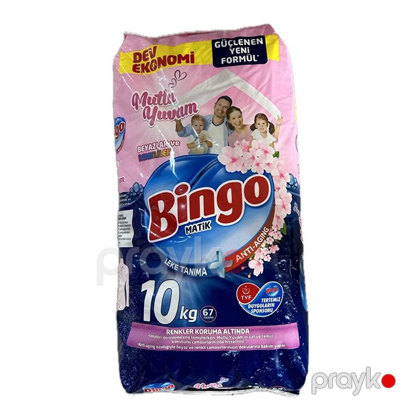Bingo Mutlu Yuvam Toz Deterjan Tüm Renkler Üçün 10 KG Beyazlar ve Renkliler Bingo Yuyucu Toz 67 Yıkama — Mallar, Bakı (6)
