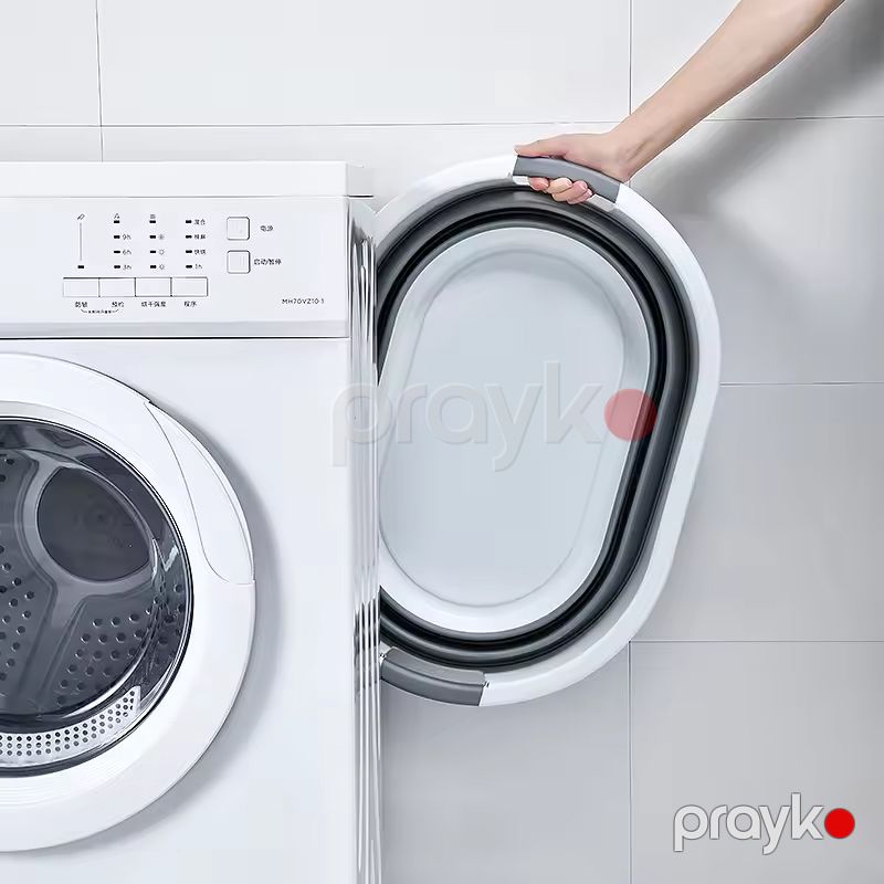 Qatlanan Camaşırxana Vedrə 18L Böyük Ölçülü Qatlana Bilən Qalın Camaşırxana Vedrə Böyük Plastik Lavabo Hamam Vedrəsi — Mallar, Bakı (5)
