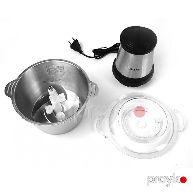 Sokany SK-7002A Elektrik doğrayıcı 700 Vt 4 Yüksək Keyfiyyətli Paslanmayan Polad bıçaqlı Doğrayıcı 2L — Blenderlər, xırdalayanlar və mikserlər, Bakı (3)