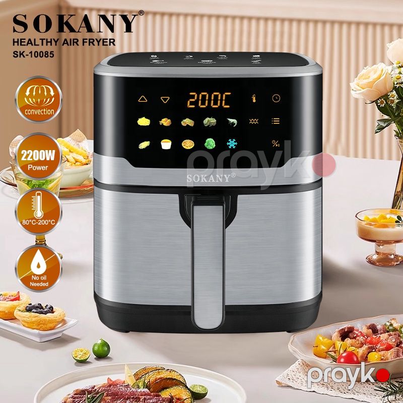 Sokany Yeni 7,5 Litrlik LED Ekranlı Yağsız Sağlam Bişirmək üçün Yüksək Keyfiyyətli Hava Fritözlü SK-10085 — Digər mətbəx texnikası, Bakı (4)