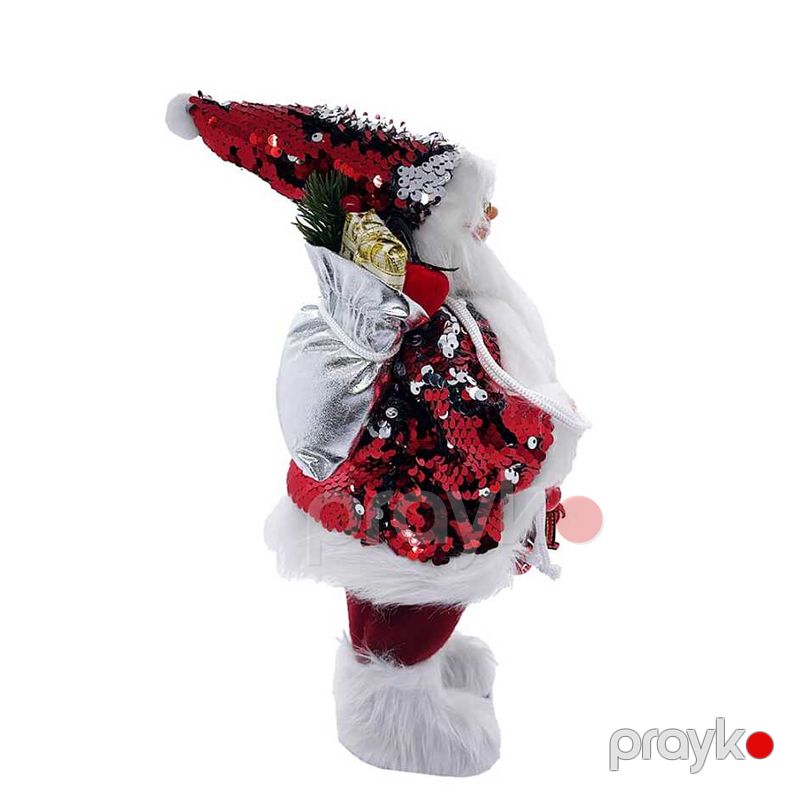 Şaxta Baba 60SM Qar Adamı BB 239-36 Şaxta Baba Masa Heykəli Dekoru Qırmız Super Yumşaq Aşınmaya Davamlı Santa — Mallar, Bakı (3)