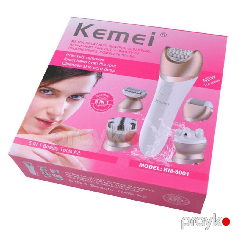 Kemei Km-8001 Təkrar Doldurulan Elektrikli Qadın Bədən Epilyator Dəsti Üz Baxim Dəsti Təmizləyicisi Cihaz — Usturalar, trimmerler və epilyatorlar, Bakı (6)