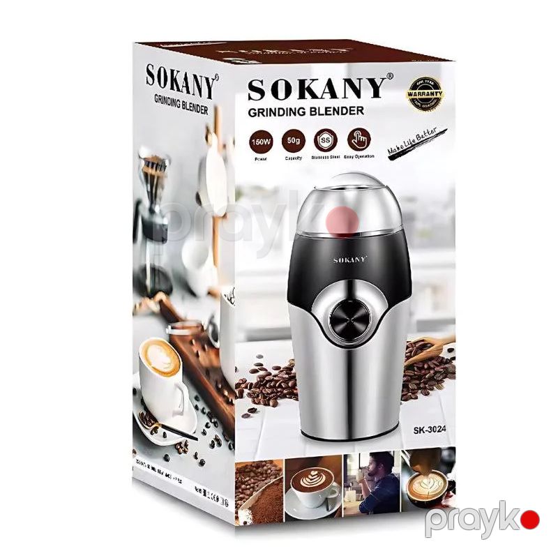 Sokany SK-3024 - Qəhvəüyüdən, Elektrikli Qəhvəüyüdən, 150W Güc, 50 q Tutum — Digər mətbəx texnikası, Bakı (5)