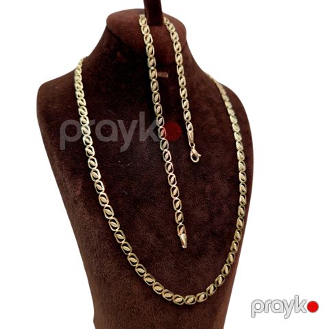 Zinət dəsti zəncir və qolbaq Azgold 10469, qızıl 585 əyar VJ631467 No Brand — Bakı