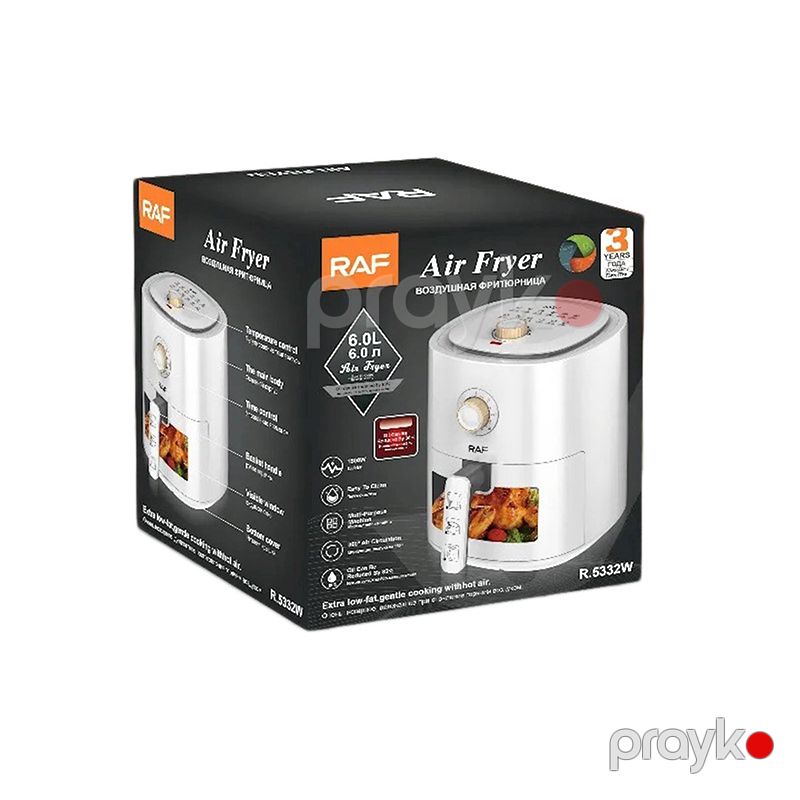Yapışmayan Tavaya Məxsus 6l RAF Hava Fritözü 1500W Gücündə Peşəkar Air Frey r.5332 — Digər mətbəx texnikası, Bakı (6)