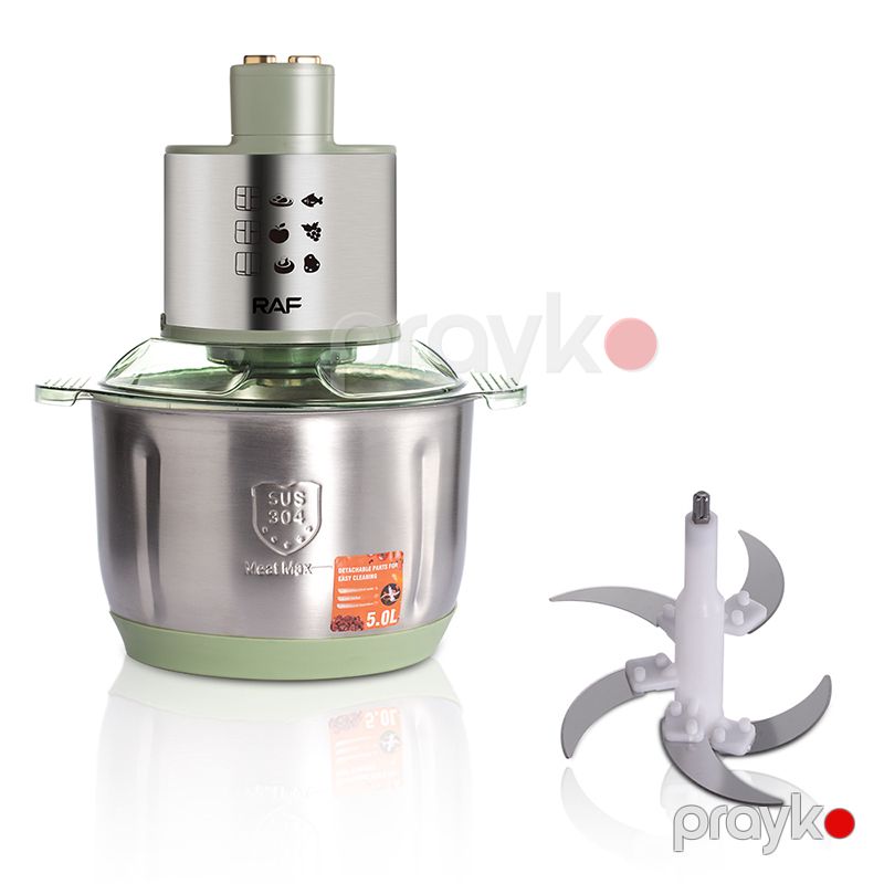 Raf R.7733 Doğrayıcı Prosessor 500W 2 Sürətli 5 Litr Doğrayıcı Paslanmayan Polad Yaşıl Doğrayıcı — Blenderlər, xırdalayanlar və mikserlər, Bakı (2)