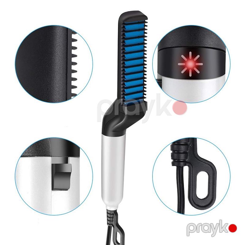 Hair Iron FB161 Çoxfunksiyalı Elektrikli Saç Darağı Portativ Kişi Saç Saqqal Düzləşdirici Fen 180°C-230°C — Fən, Bakı (2)