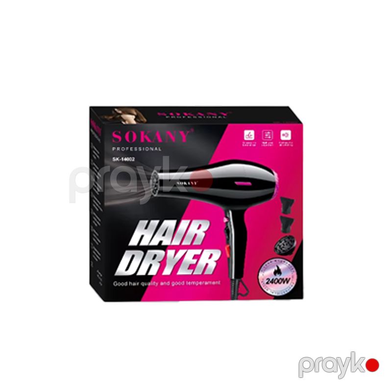 Sokany SK-14002 - Hava Feni Professional Yüksək Güclü Yüksək Keyfiyyətli 2400W Elektrikli Saç Qurutma Maşını — Fən, Bakı (5)