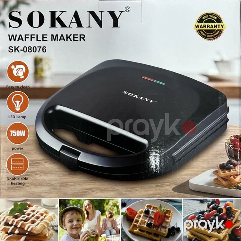 Sokany SK-08076 - Vafli Cihazı, Elektrikli Vafli Hazırlayıcı Toster Şirniyyat Tosteri, 750W Güc, Yapışmayan plitə — Toster və vaflyasıcı, Bakı (6)