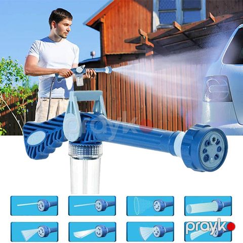 Təzyiqli Avtomobil Yuyucu Lances 8 in 1 Çoxfunksiyalı Tənzimlənən Köpük Silah Bağ Ev Üçün Təziqli Su Şlankı Güclü Nozzle Plastik Şlank — Bakı